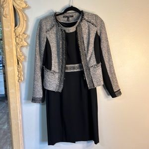 WHBM -two piece dress suit.Sleeveless dress. Dress is size 4, jacket is a size 2